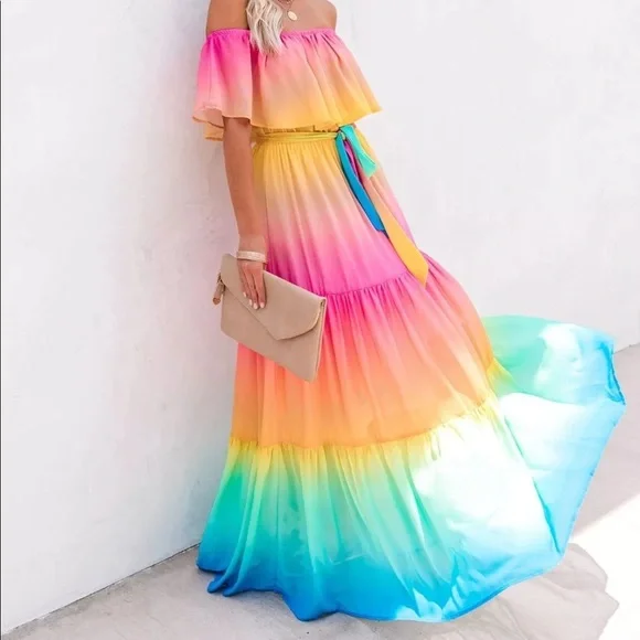 Rainbow Maxi Dress - Picture 4 of 9